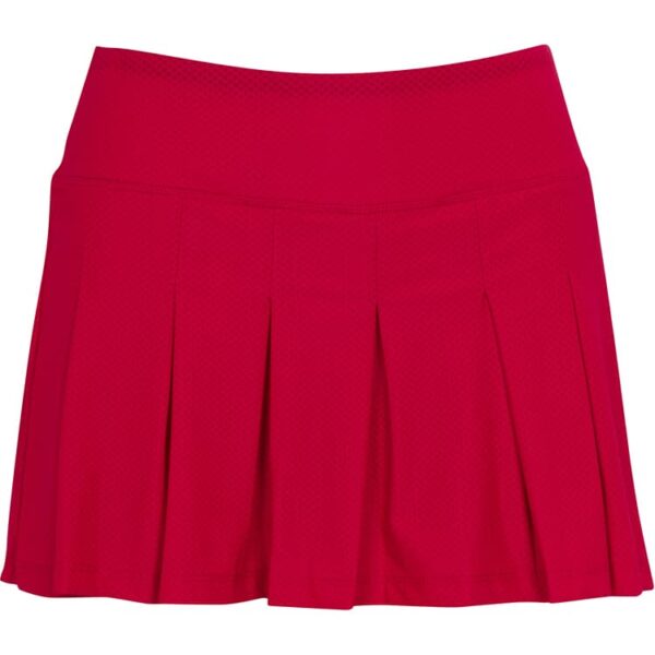 Long Tennis Skirt Groove Pleated Red Mesh