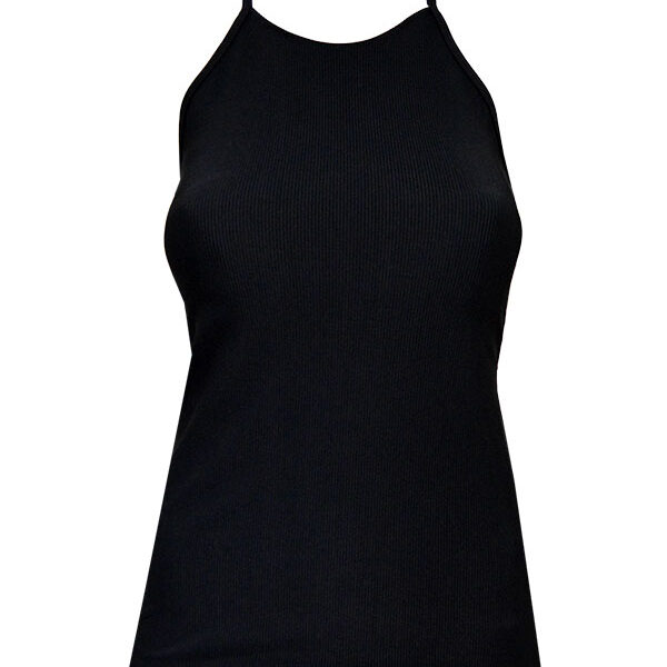 Skim T-Back Tank Black Rib