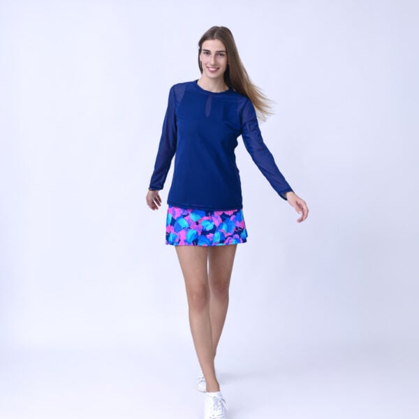 move long sleeve top navy mesh