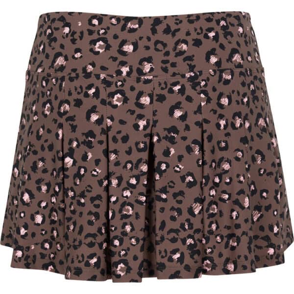 groove pleated skirt leopard brown print