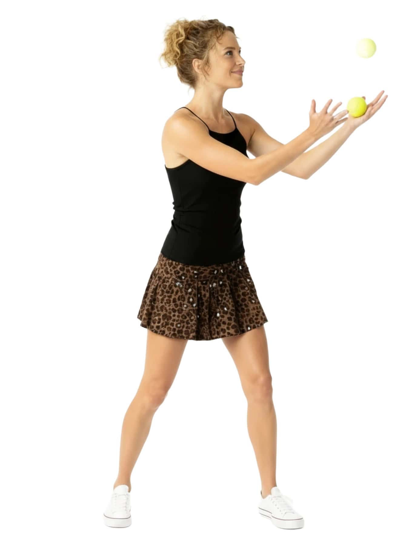 groove pleated skirt leopard print tennis ball